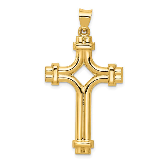 14k Yellow Gold Polished Fancy Cross Pendant