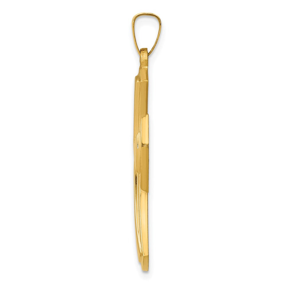 14k Yellow Gold Polished Cross Pendant