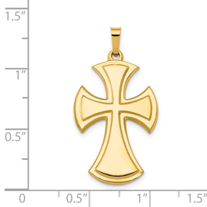 14k Yellow Gold Polished Cross Pendant
