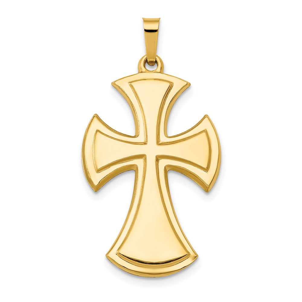 14k Yellow Gold Polished Cross Pendant
