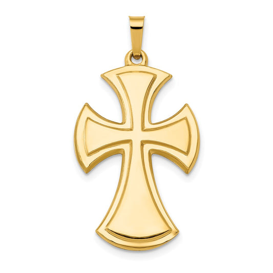 14k Yellow Gold Polished Cross Pendant