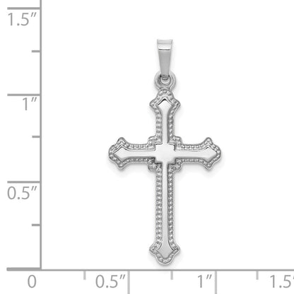 14k White Gold Polished Cross Pendant