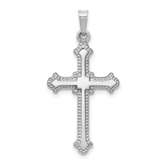 14k White Gold Polished Cross Pendant