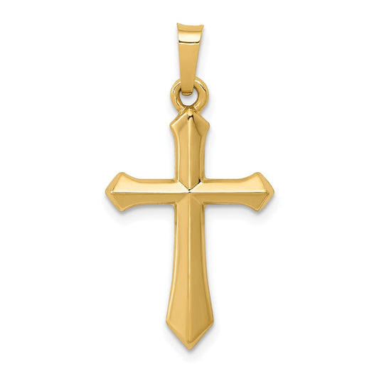 14k Yellow Gold Polished Cross Pendant