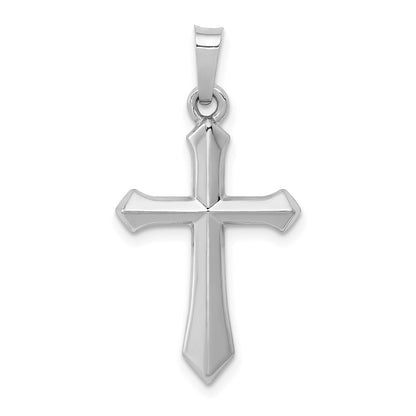 14k White Gold Polished Cross Pendant