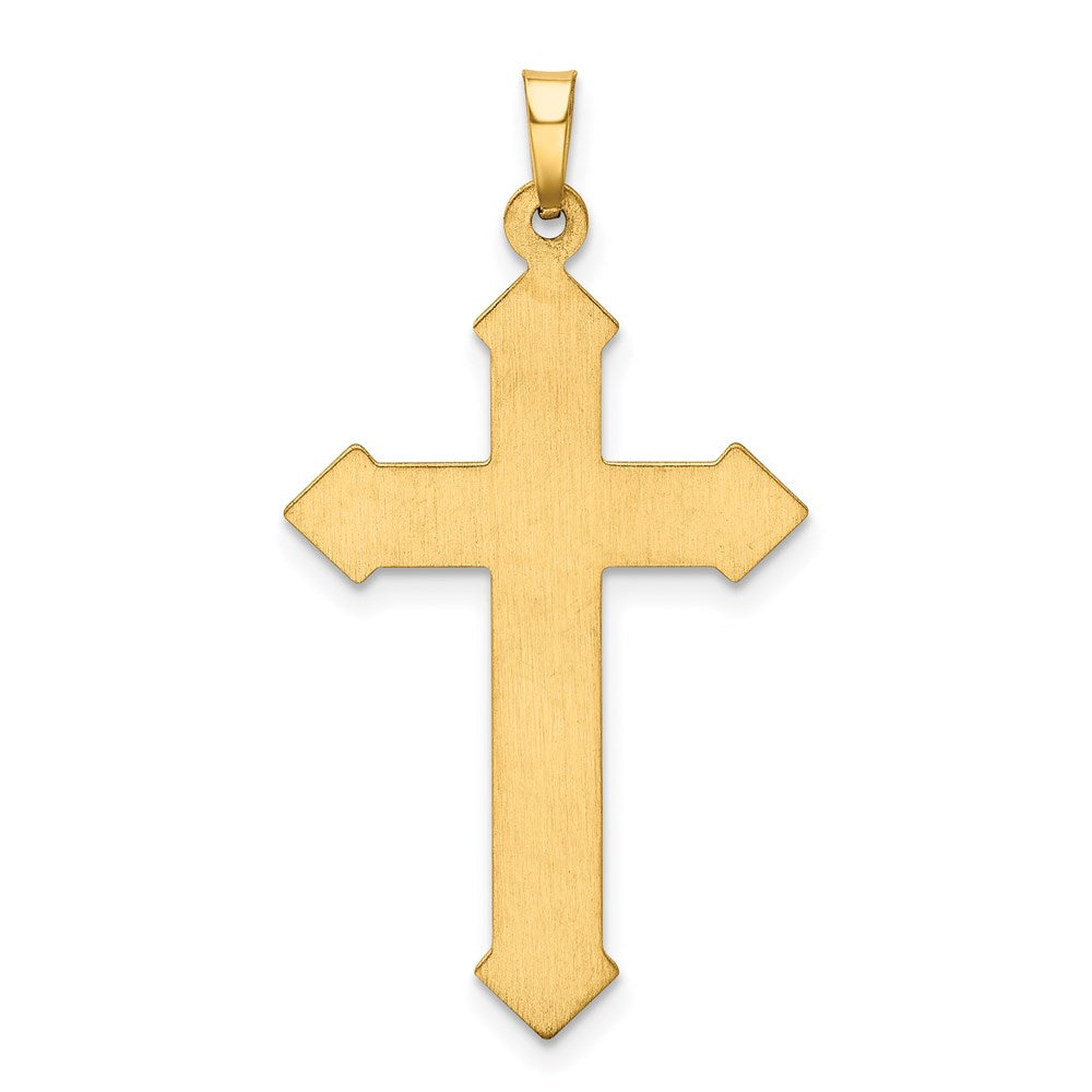 14k Yellow Gold Polished and Textured Passion Cross Pendant