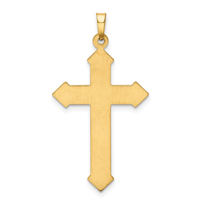 14k Yellow Gold Polished and Textured Passion Cross Pendant