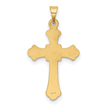 14k Yellow Gold Budded Cross Pendant