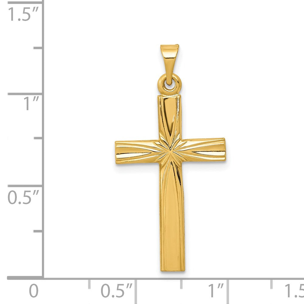 14k Yellow Gold Polished Latin Cross Pendant