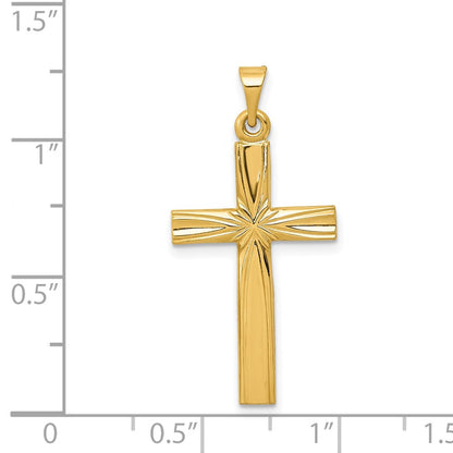14k Yellow Gold Polished Latin Cross Pendant