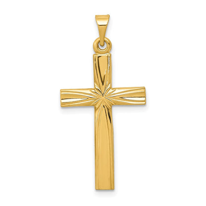 14k Yellow Gold Polished Latin Cross Pendant
