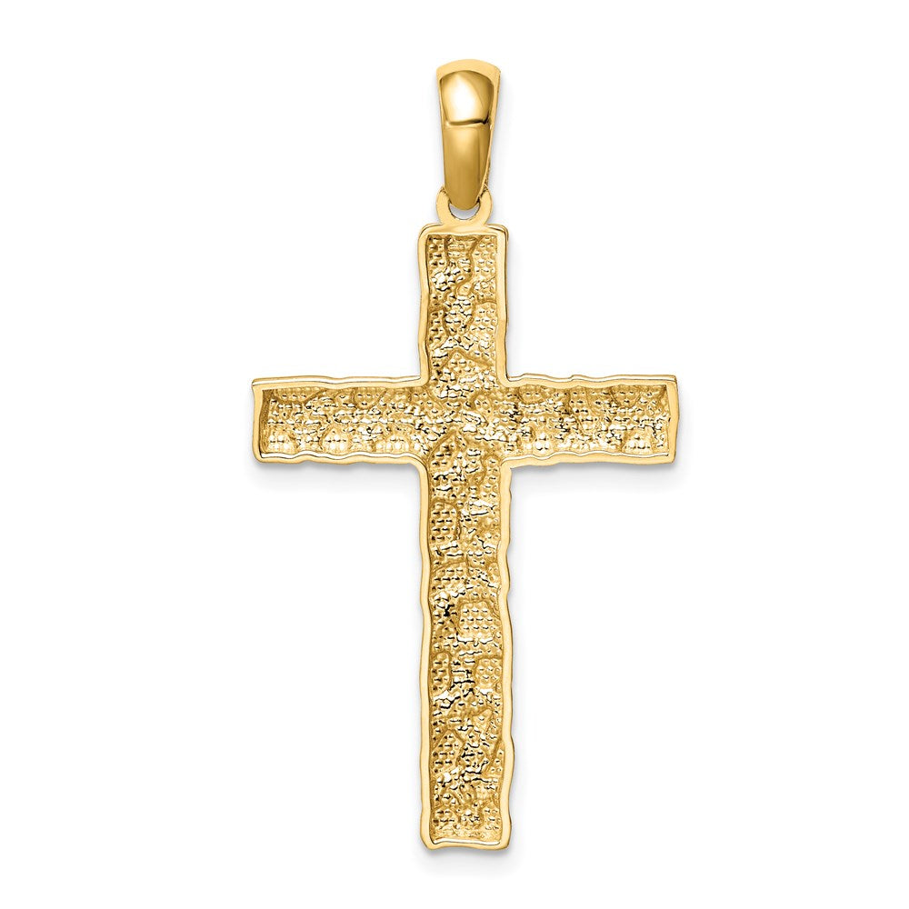 14k Yellow Gold Nugget Cross Pendant