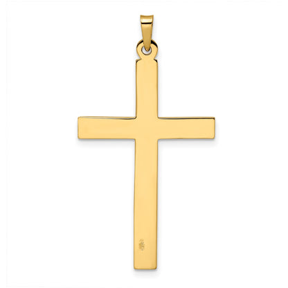 14k Yellow Gold Polished Solid Cross Pendant