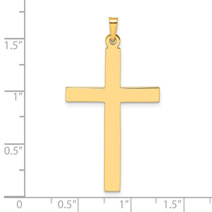 14k Yellow Gold Polished Solid Cross Pendant