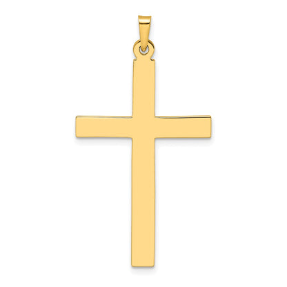 14k Yellow Gold Polished Solid Cross Pendant