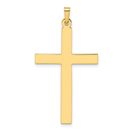 14k Yellow Gold Polished Solid Cross Pendant