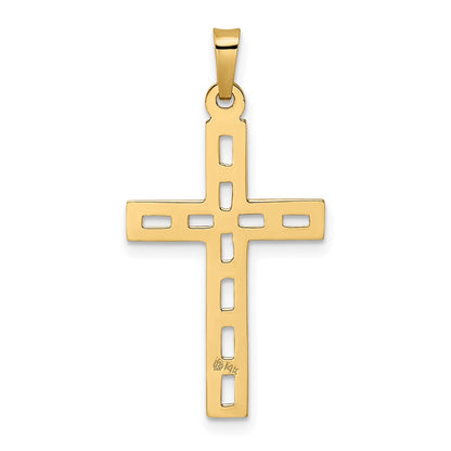 14k Yellow Gold Polished Solid Cross Pendant