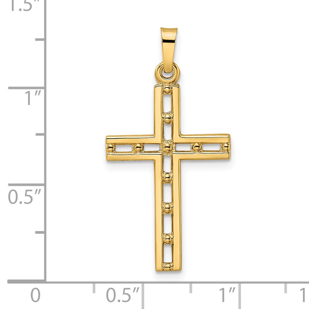 14k Yellow Gold Polished Solid Cross Pendant