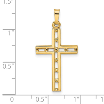 14k Yellow Gold Polished Solid Cross Pendant