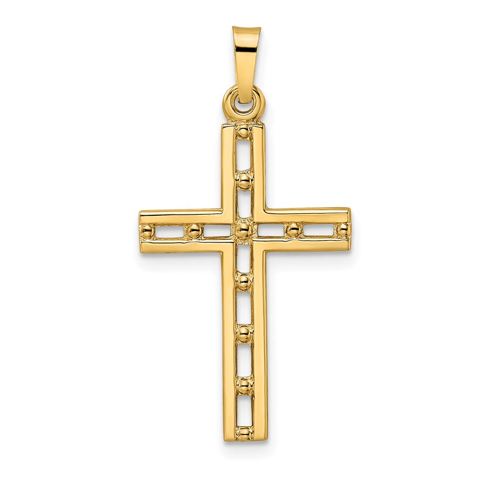 14k Yellow Gold Polished Solid Cross Pendant