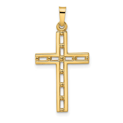 14k Yellow Gold Polished Solid Cross Pendant