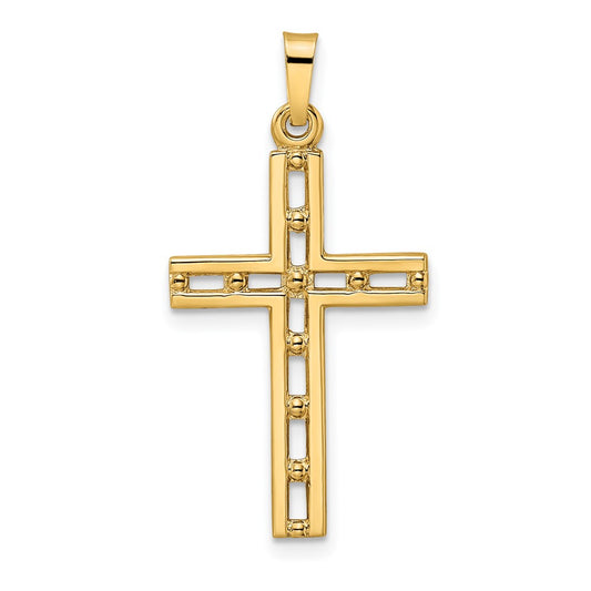 14k Yellow Gold Polished Solid Cross Pendant