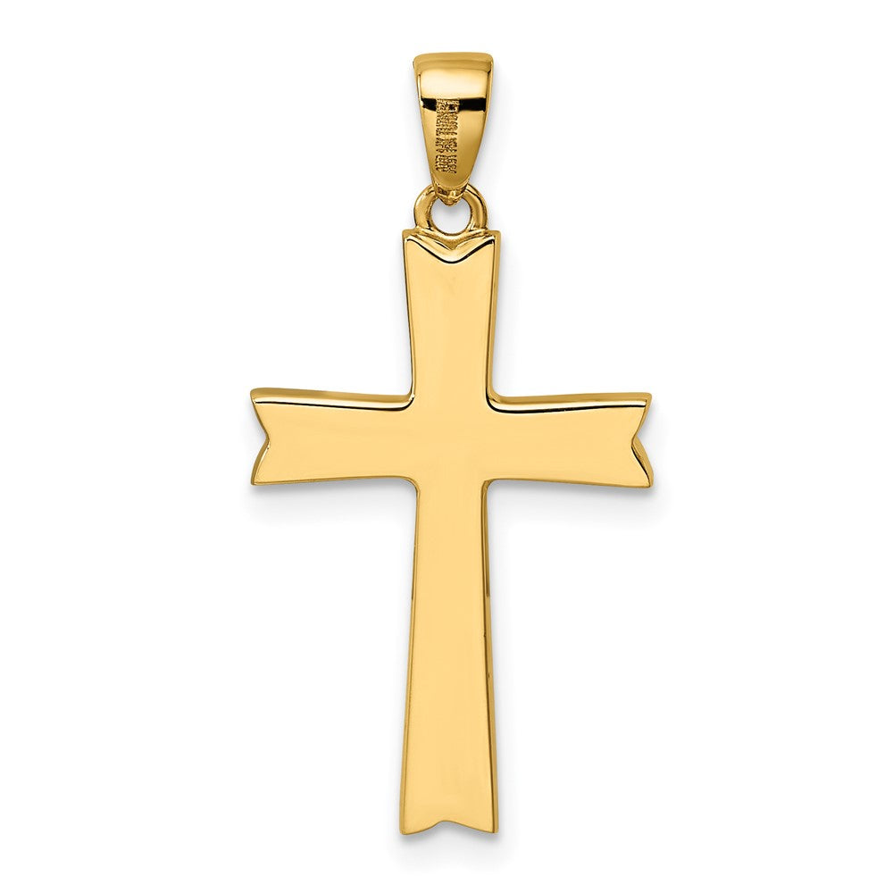 14k Yellow & Rhodium Gold and White Rhodium Polished D/C Cross Pendant