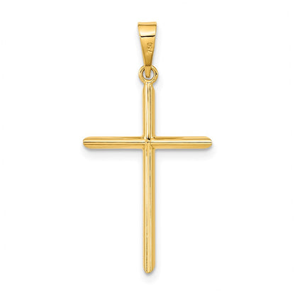 14k Yellow Gold Polished Cross Pendant
