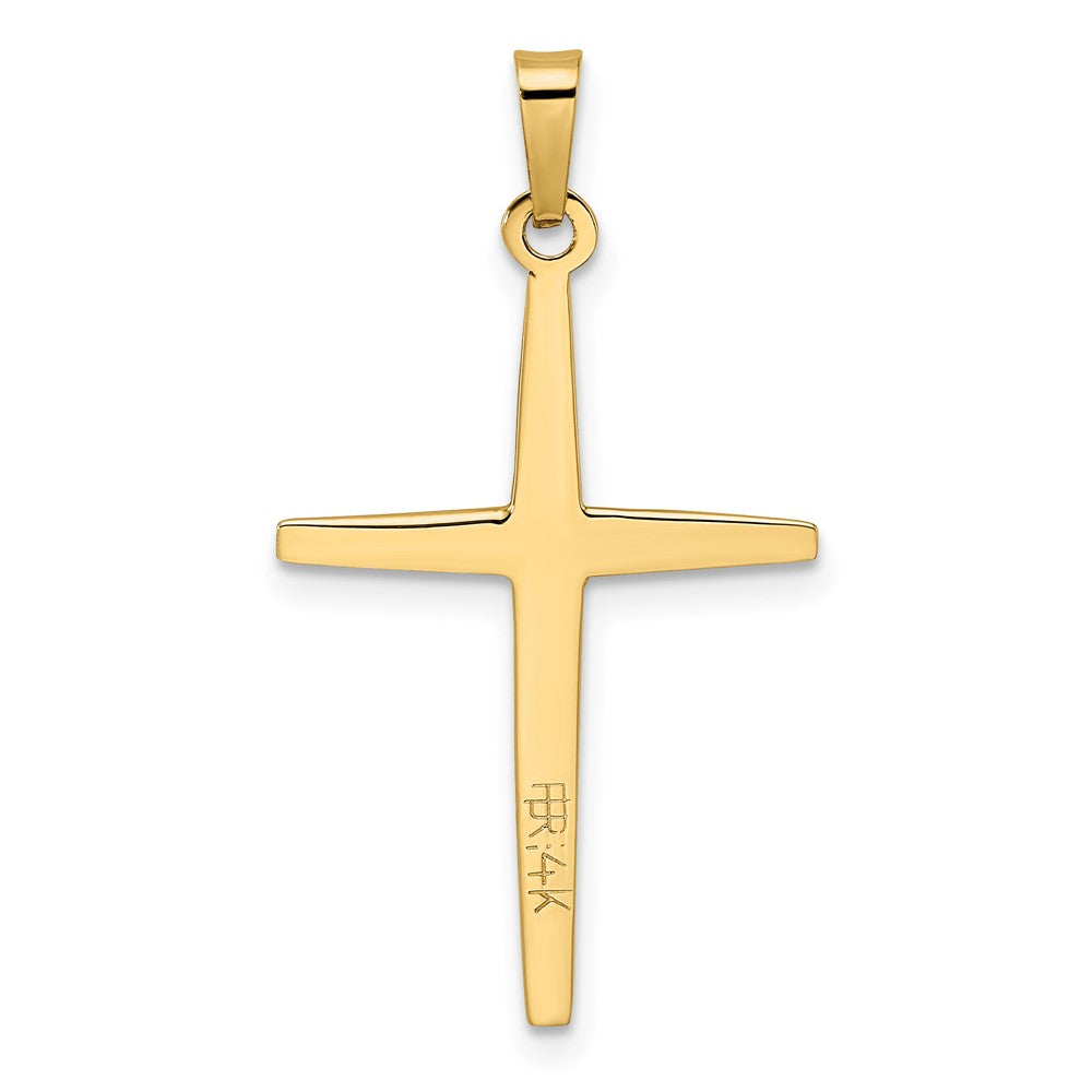 14k Two-tone Gold Polished Solid Double Cross Pendant