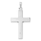 14k White Gold Polished Solid INRI Striped Crucifix Pendant