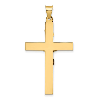 14k Two-tone Gold Polished Solid INRI Curcifix Cross Pendant