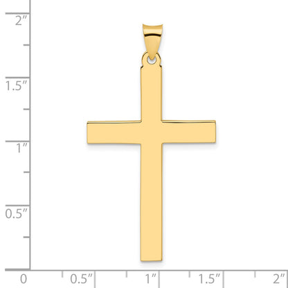 14k Yellow Gold Polished Solid Cross Pendant