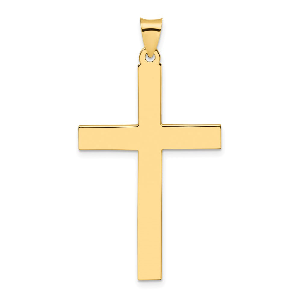 14k Yellow Gold Polished Solid Cross Pendant