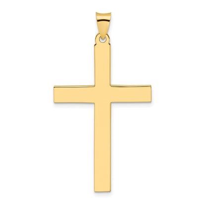 14k Yellow Gold Polished Solid Cross Pendant