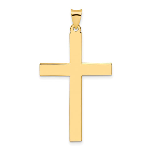 14k Yellow Gold Polished Solid Cross Pendant