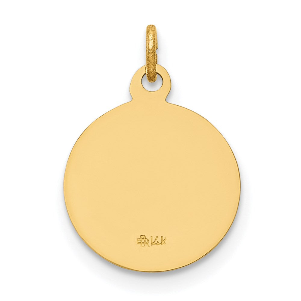 14k Yellow Gold Guardian Angel Medal Charm