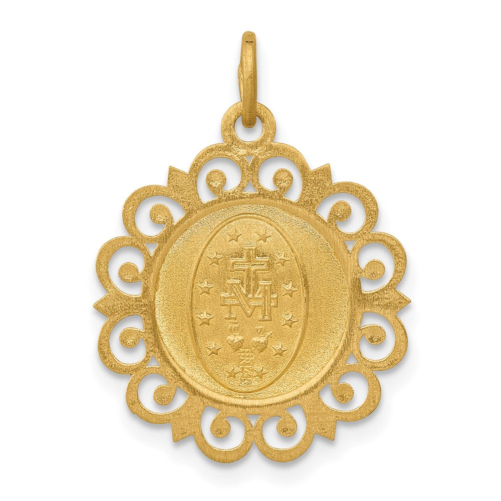 14k Yellow Gold Miraculous Medal Charm