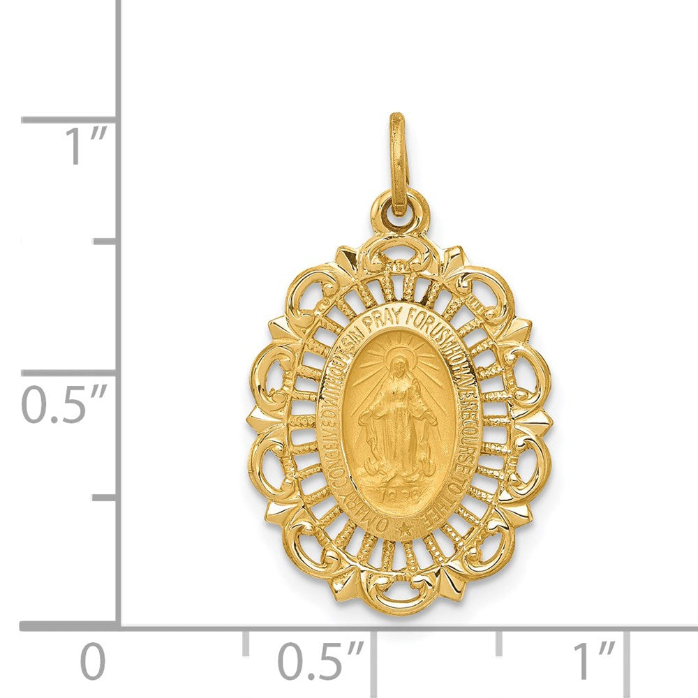 14k Yellow Gold Miraculous Medal Charm