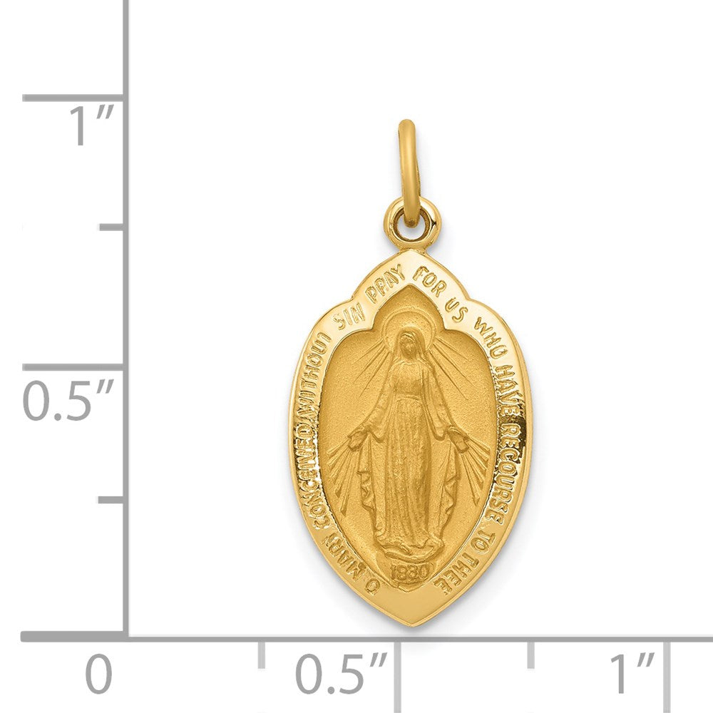 14k Yellow Gold Miraculous Medal Charm