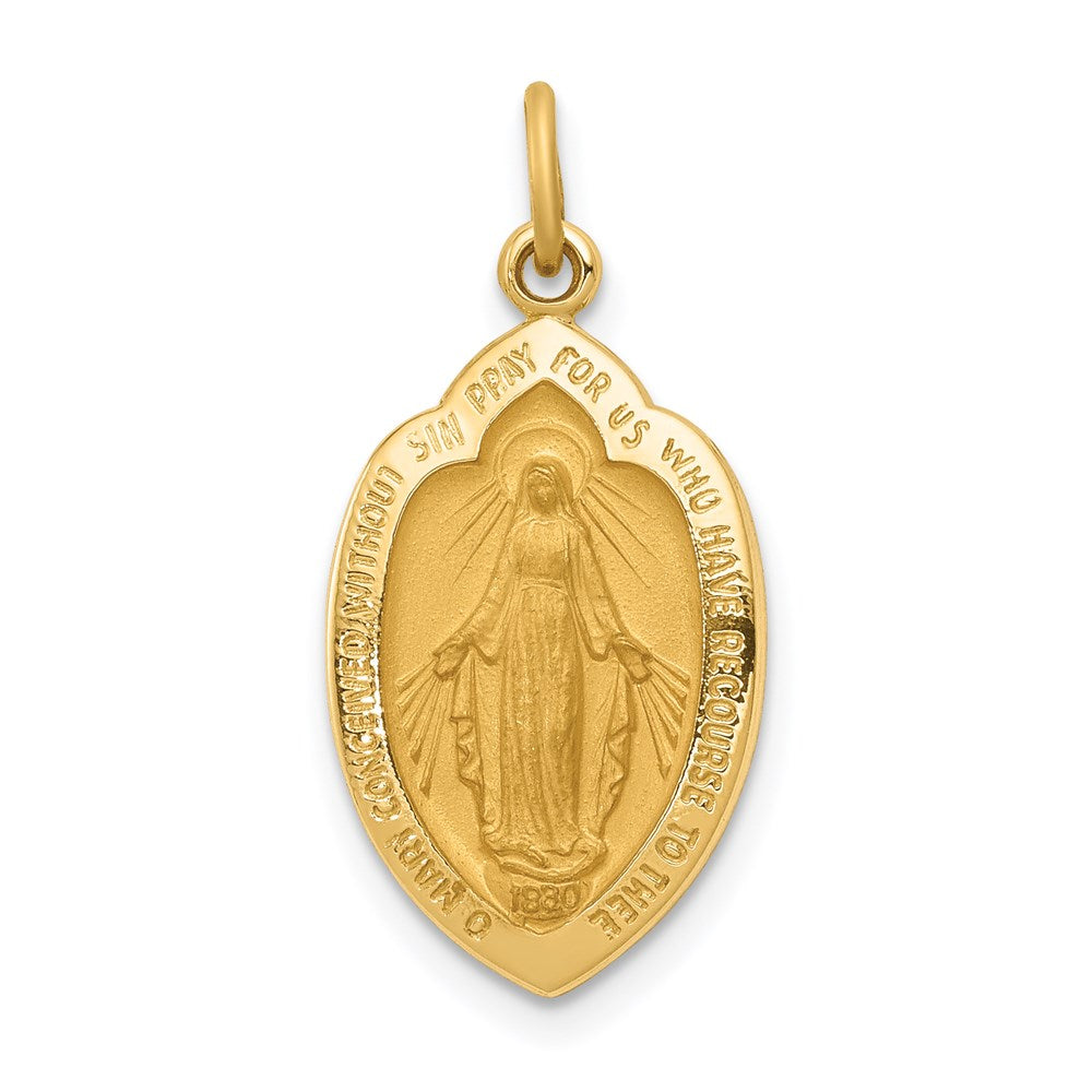 14k Yellow Gold Miraculous Medal Charm