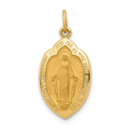 14k Yellow Gold Miraculous Medal Charm