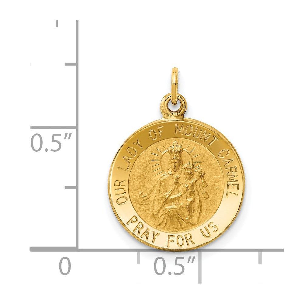 14k Yellow Gold Our Lady of Mount Carmel Medal Charm