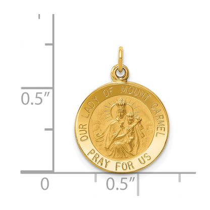 14k Yellow Gold Our Lady of Mount Carmel Medal Charm