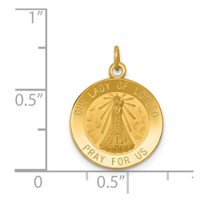 14k Yellow Gold Our Lady of Loreto Medal Charm