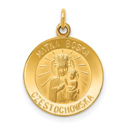 14k Yellow Gold Matka Boska Medal Charm