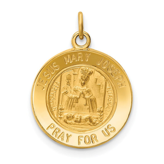 14k Yellow Gold Jesus Mary Joseph Medal Charm