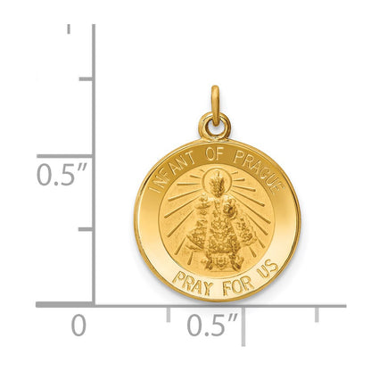 14k Yellow Gold Infant of Prague Medal Charm