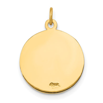 14k Yellow Gold Guardian Angel Medal Charm