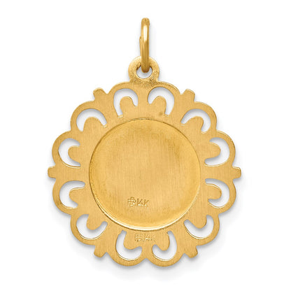 14k Yellow Gold Saint Theresa Medal Charm