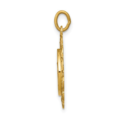 14k Yellow Gold Saint Anne Medal Charm